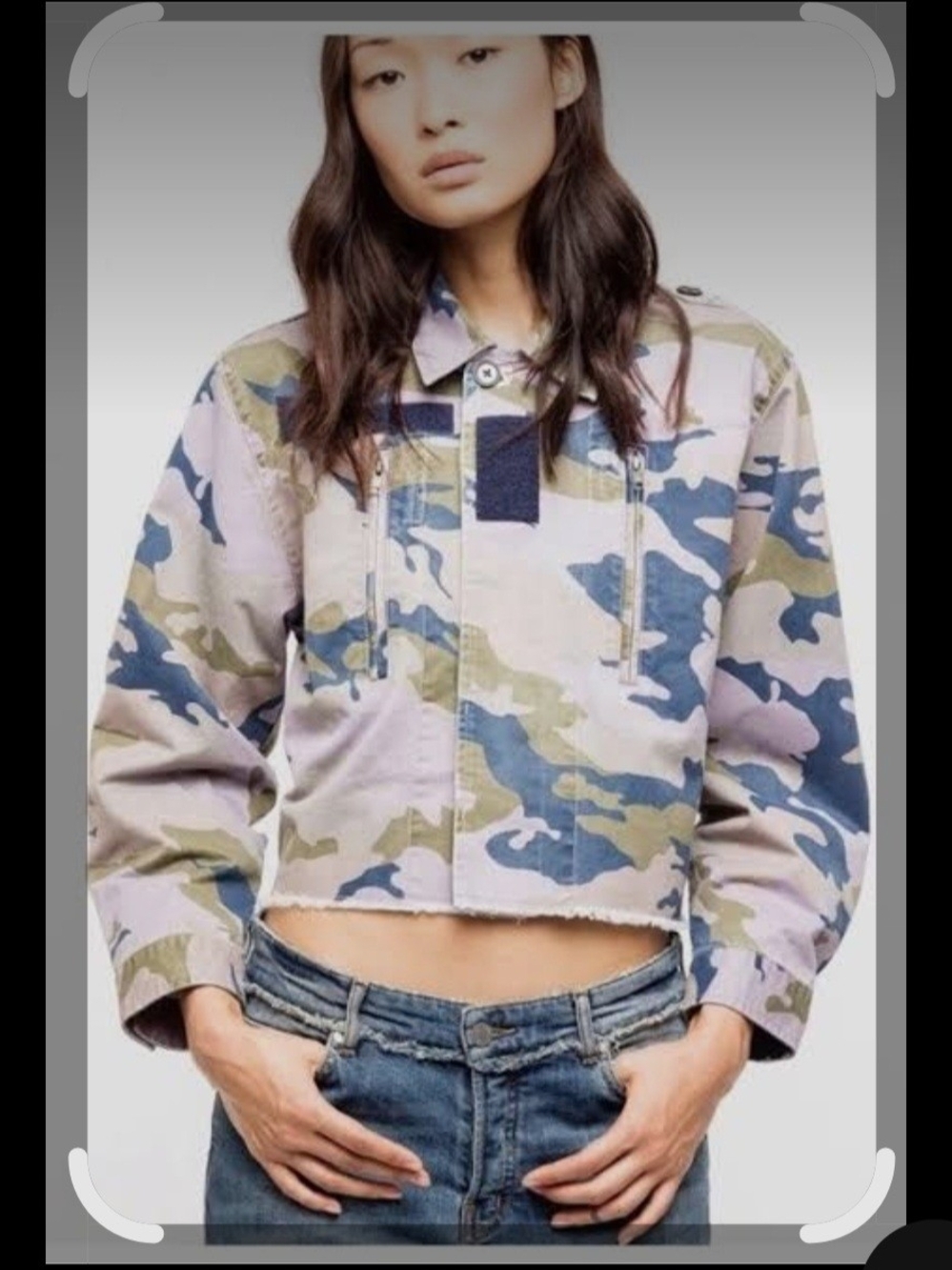Zadig & Voltaire Cropped Camouflage Jacket - Pink & Blue
